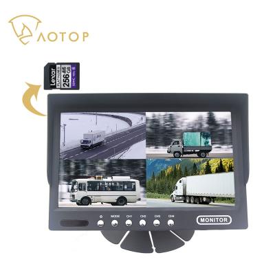 China RGB 7 Inch 4 Triggers Truck Reversing Realtime Aid AHD Monitor DVR Car Recording Monitor Truck All Round Blind Area HD Surveillance for sale