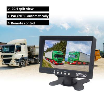 China RGB Split Screen 7 Inch IPS LCD Screen Heavy Duty Vehicle Rear View Monitor AHD 1080p Truck Camera 2 Channels Split Screen Blind Spot Monitoring for sale