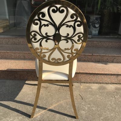 China Modern Gold Round Shape Stainless Steel Dining Chairs for sale