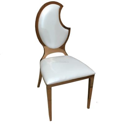 China Contemporary Rose Gold Frame Wedding Hotel Stainless Steel Chairs for sale