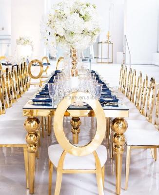 China Wedding Event Party Chair Golden Wedding Stainless Steel Rental Chairs for sale