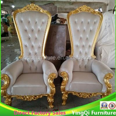 China Luxury Baroque Wedding King Throne Chiars Solid Wood Highback for sale