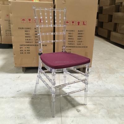 China Traditional Cheap Crystal Chiavari Ice Chair With Soft Cushion for sale