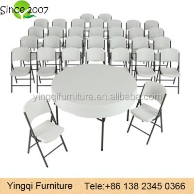 China Wedding Tables / Banquet Rental Tables Outdoor Events Tables Banquet Hall Plastic Folding Tables And Chairs for sale