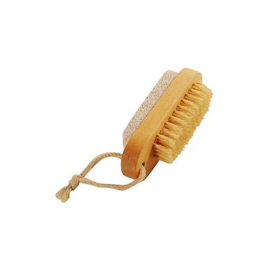 China EXFOLIATE Hot Sale Amazon Handle Pumice Stone Nail Brush Pumice Foot Wooden Bristle Brush for sale