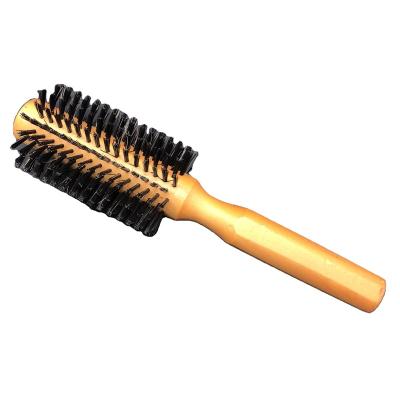 China Waterproof Personalized Wooden Barrel Boar Hair Handle Rolling Around Hair Brushes for sale