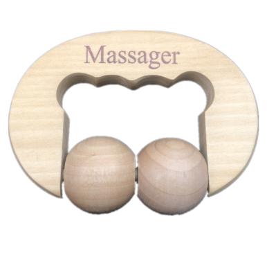 China Amazon Eco-Friendly Hot Portable Anti Cellulite Full Roller Wooden Handheld Body Massager for sale