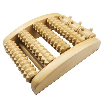 China Cheap Foot Custom Logo All Natural Wood Professional Foot Massager Roller for sale