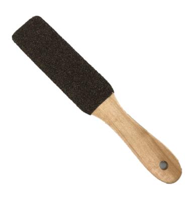 China Foot Skin Pedicure Double Side Tools Professional High Quality Wooden Handle Remove Dead Skin Sandpaper Nail Foot File for sale