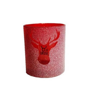 China Wholesale high quality home decoration sand colored candle holder tealight holder candle glass jar with OEM logo for sale