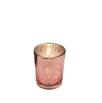 China Rose gold color wedding table glass centerpieces and wedding decorations glass candle holder with OEM color for sale