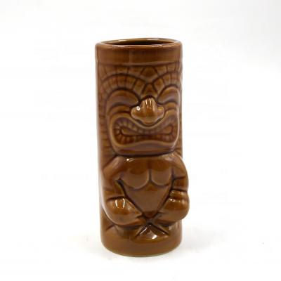 China Wholesale handcrafted small ceramic tiki mug cocktail cup without handle 350ml for sale