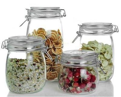 China No Clip Storage Bottle Top Glass Food Jar Wholesale High Quality for sale