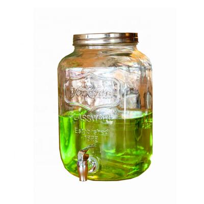 China Sustainable high quality wholeseal glass beverage dispenser with spigot assembly for sale