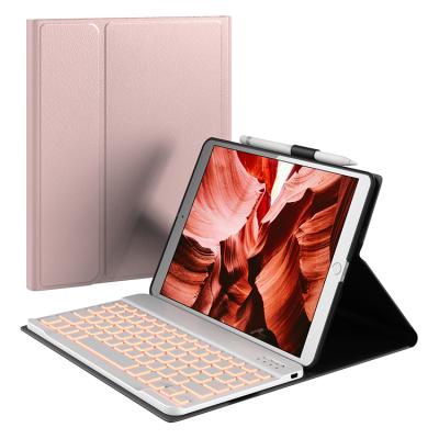 China 2020 10.2 Inch Wireless For iPad 7 8 Keyboard Leather Wireless Case With Pen Slot for sale