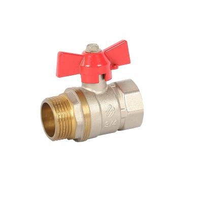 China Thread DN15 DN 20 DN 25 brass ball valve general butterfly handle malel manuals for sale