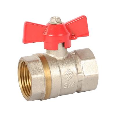 China General Thread BSP Femalel Handle Brass Butterfly Ball Valve for sale