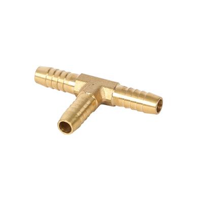 China General Size 6mm-16mm Customized Water Pipe Barb Tee Brass Pipe 3 WAY T Fitting for sale