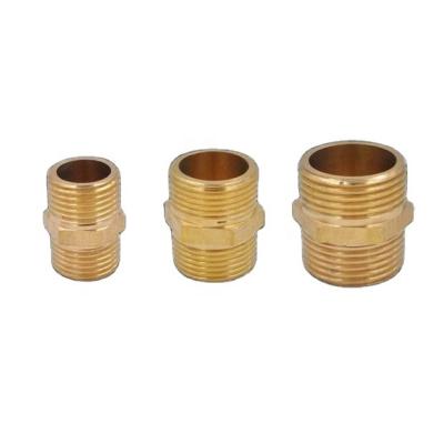 China General brass pipe fittings cnnector BSP or NPT threaded nipple coupling for sale