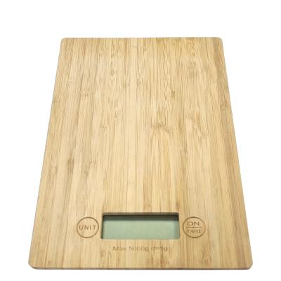 China Digital LCD Kitchen Scale Kitchen Scales Bamboo Accurate Measuring Food Weight With Bamboo Surface for sale