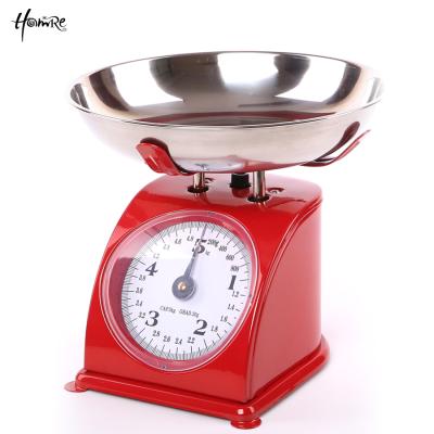 China Household Weight Measure 5kg Mechanical Scale Weighing Food Kitchen Scale Custom Universal Food Scale With Bowl Metal for sale