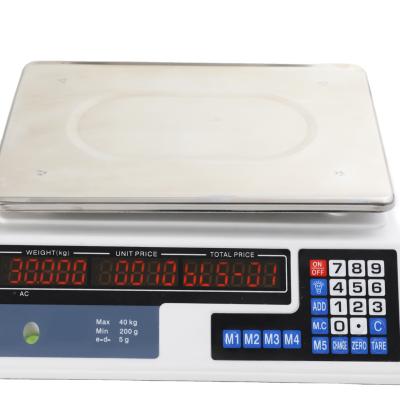 China Commercial Weight Supermarket Digital Food Electronic Price Calculation Scale for sale