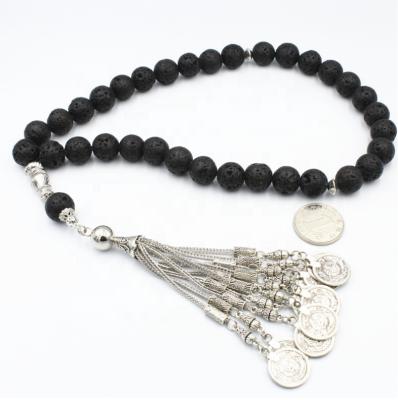 China CLASSIC Islamic Prayer Beads 33 Prayer Beads Muslim Islamic Tezbiha Volcanic Rock Rosary Bracelet for sale