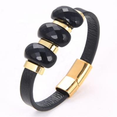 China 2021 New Punk Rope Bracelet Men's Leather Style Men's Punk Bracelet Watch Jewelry Stainless Steel Buckle for sale