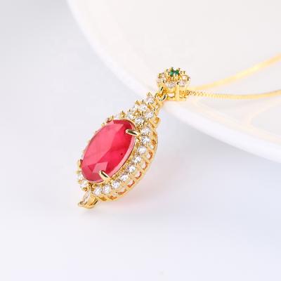 China Factory Outlet Fashion Trendy 14k Gold Plated Claw Setting Ellipse Necklace Set for sale