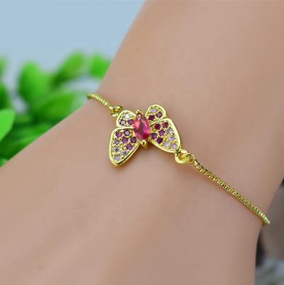 China 2021 Women's Bracelet Fashion Jewelry Watch Butterfly Stainless Steel Bracelet Women's Gold Plated Bracelet Europe and America for sale