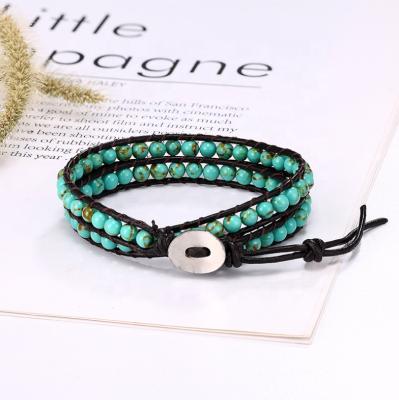 China 2021 Europe and America bracelet fashion jewelry DIY unisex watch around the bead rope bracelet women leather bracelet for sale