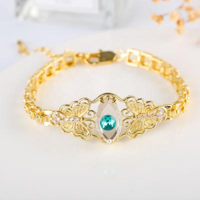 China TRENDY Eye Bracelet 2021 Fashion Jewelry Diamond Eye Stainless Steel Gold Color Plated Bracelet Women for sale