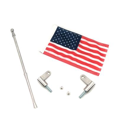 China Universal Motorcycles Bracket Chrome Plated Flag Pole For Harley Street Gliding Road King LR 2014-2021 Flag Set for sale