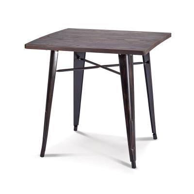 China IRON Top Home Modern Free Sample Metal Dining Table Square Dining Table Household Cheap Modern Dining Table for sale