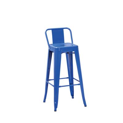 China Modern Metal High Leg Bar Stool Modern Multicolor Chair With Back Rest for sale