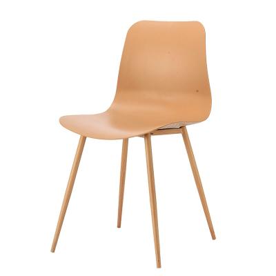 China China factory direct sales contemporary multicolor durable iron leg simple design pp seat restaurant plastic chairs for dinner for sale