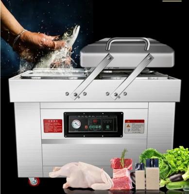 China Electric Double Chamber Vacuum Packaging Sealer For Fish Steak 10 mm Sealing Width for sale