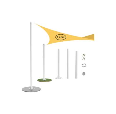 China Straight Shade Sail Poles10Ft Heavy Duty Sun Shade Poles with 3-Corner Brace Base D-Ring Clamp Section Poles Poles for Sun Shades Outdoor for sale