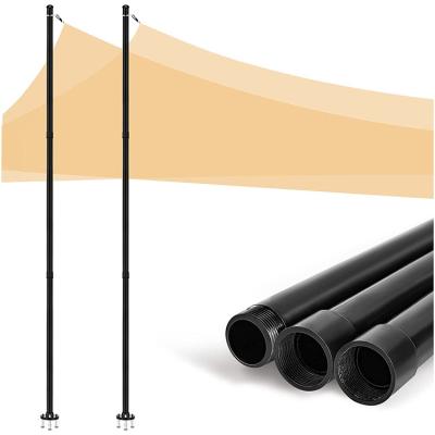 China Straight OEM Outdoor String Light Pole Upgraded Extra Thick and Large Base Steel Shade Sail Post for Shade Sails for sale