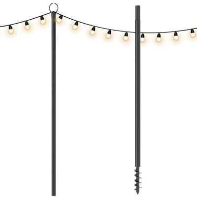 China Height Adjustable Outdoor String Lights, Patio Light Pole  for Backyard Garden Bistro Deck Party Holiday for sale