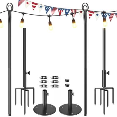 China Height Adjustable Steel Light String Pole for Outdoor string Light Poles at holiday party occasion for sale