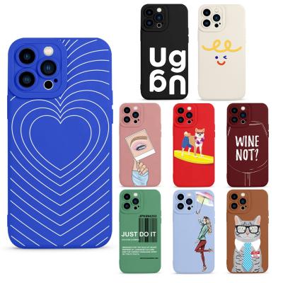 China Klein Matte Create Custom Square Shockproof Popular Blue Phone Case For iPhone 11 12 Pro TPU Max Cover For iPhone 13 Pro Color Printing Case for sale