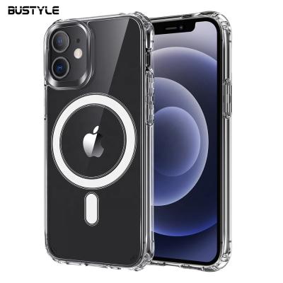 China New Arrivals Shockproof PC TPU Mag Safe Hybrid Magnetic Cover Transparent Hard Card For iPhone 12 Pro Magsafe Case For iPhone 13 Snare Case for sale