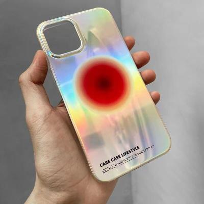 China Anti-drop luxury custom design laser phone case for iphone 11 pro max colorful hologram cover for iphone 12 holographic phone case for sale