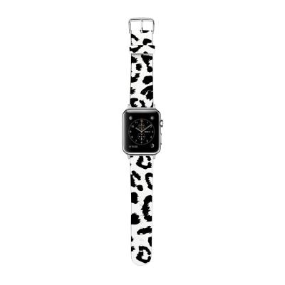 China Comfortable Custom Design Watch Men Wrist 44 Mm Sublimation IMD PU Leather Watch Straps For Apple iWatch 4 5 Smart Watch Bands for sale