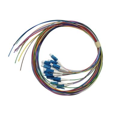 Cina 0.9 mm FTTH LC UPC Fibra colorata LSZH/PVC Singlemode SM 12 core Fibra ottica Pigtail in vendita