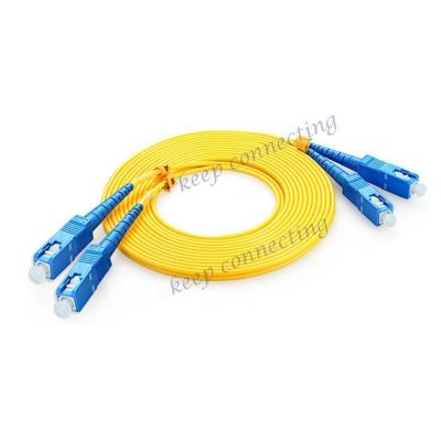 China 0.9mm UPC APC G657A2 Duplex Optical Fiber Patch Cord for SC FC LC ST MTRJ MU DIN for sale