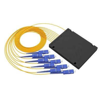 China Supply Fiber Optical PLC Splitter 1X8 1X16 SM ABS Box for Fiber Patch Cord Manufacture for sale