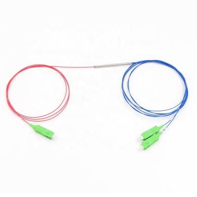 China FTTH 0.9mm/2.0mm/3.0mm 1 * 2 SM Mini Fiber Optic FBT Splitter with Splitter Ratio 1 2 for sale