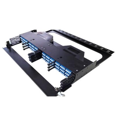 China 1U 19 Inch 144 Core 96 Port ODF 4x24F MPO Fiber Optic Patch Panel for High Density MPO ODF for sale